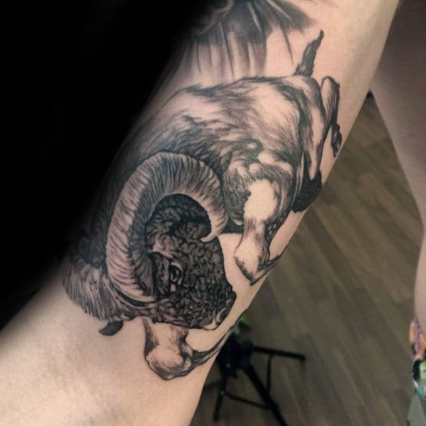 Charging Ram Mens Forearm Tattoos