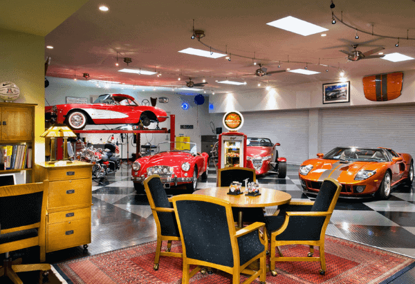 Checkered Garage Floor Diamond Plate Design