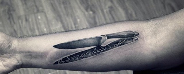 Chef Knife Tattoo Designs For Men