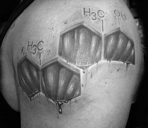 Chemical Formula Mens Chemistry Uper Arm Muscle Tattoos