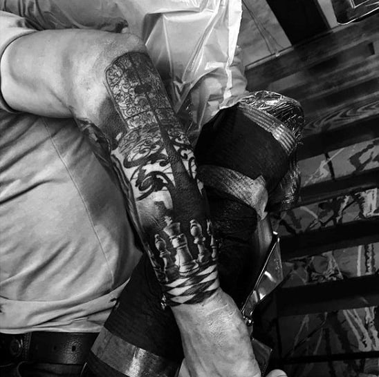 Chess Gate Forearm Sleeve Guys Tattoo