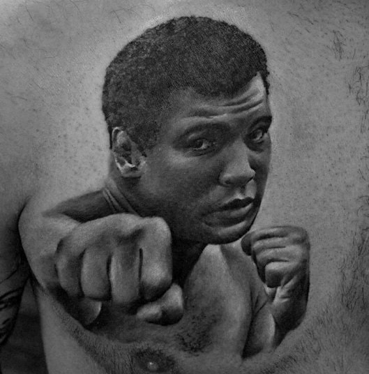 Chest 3d Muhammad Ali Mens Tattoo Designs