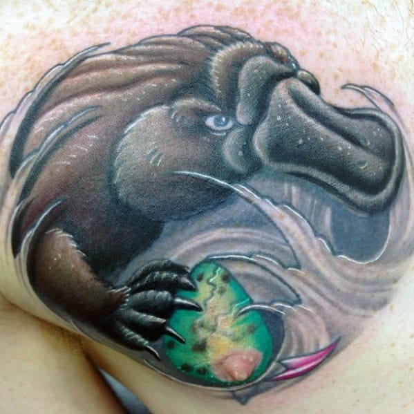 Chest Cool Platypus Tattoo Design Ideas For Male