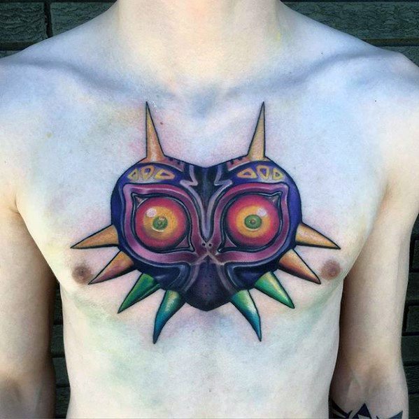 Chest Guys Majoras Mask Tattoo Design Ideas