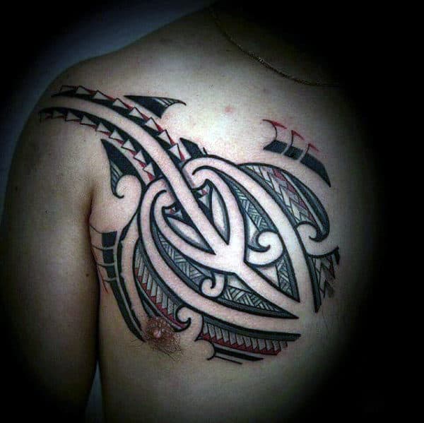 Chest Mens Polynesian Tattoo Inspiration