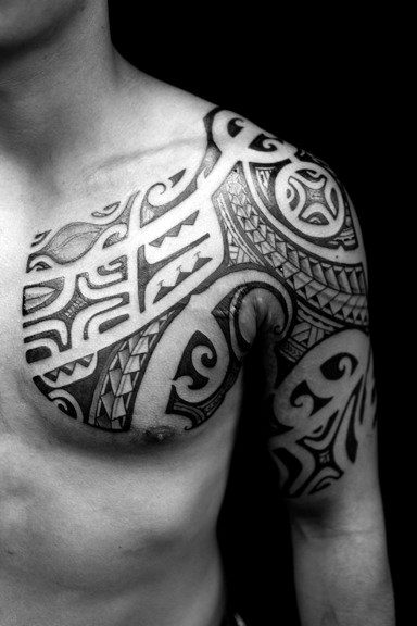 Chest Tribal Tattoos For Men