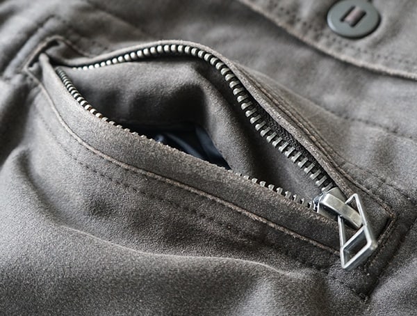 Chest Zippered Upper Pocket On Dakota Grizzly Tripp Mens Travel Coat