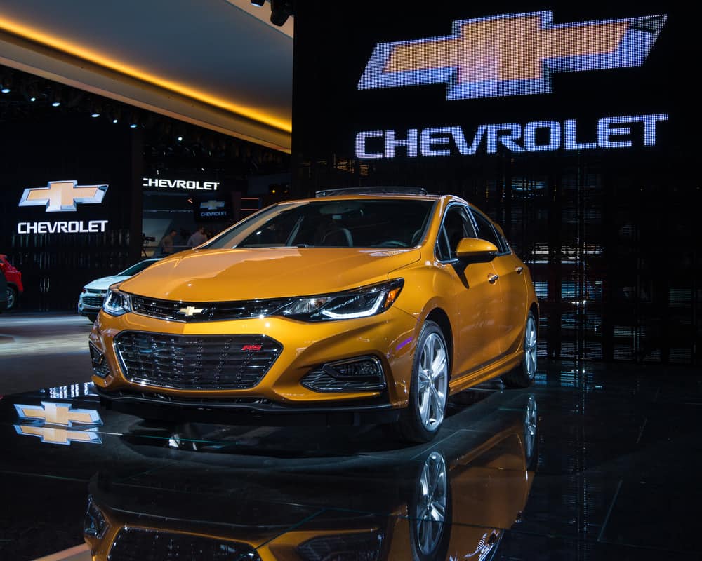 chevrolet cruise premier rs car at the north american international auto show