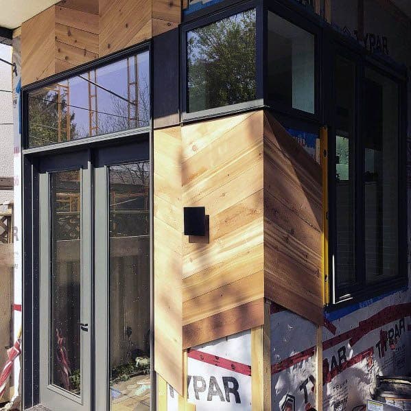 chevron herringbone patterned siding 