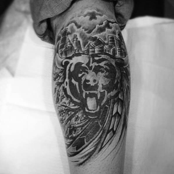 Chicago Bears Tattoo Designs For Guys Back Of Leg