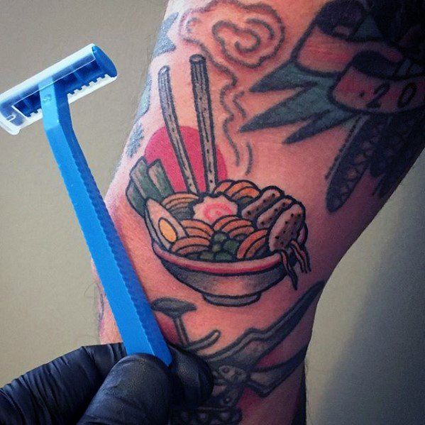 Chinese Food In Bowl Small Simple Traditional Guys Arm Tattoos