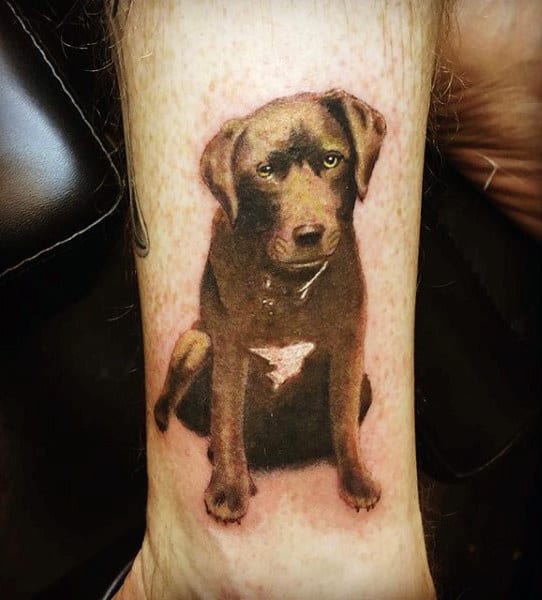 Chocolate Labrador Retriever Guys Wrist Tattoos