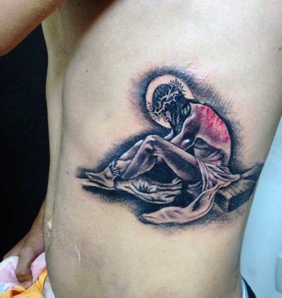 Christian And Tattoos For Males On Rib Cage Side