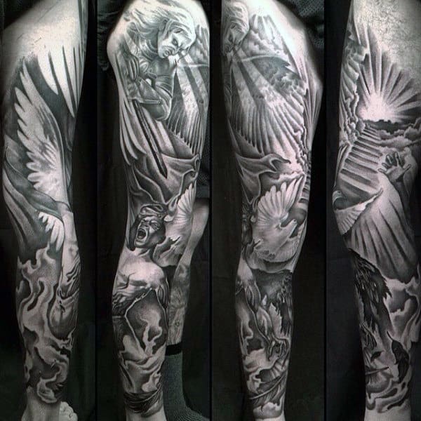 Christian Dove Tattoos For Gentlemen Full Seeve