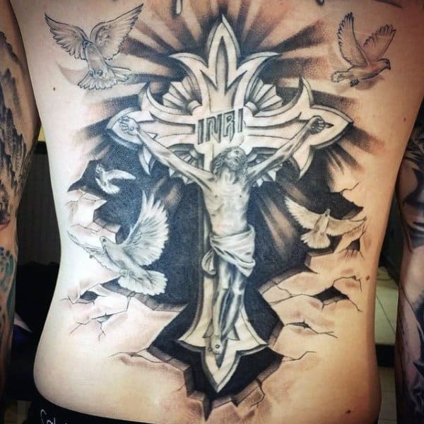 Christians With Tattoos For Men On Back Of Cross