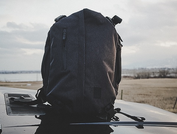 Chrome Industries Summoner Backpack Review On Top Of G Wagen Truck Hood