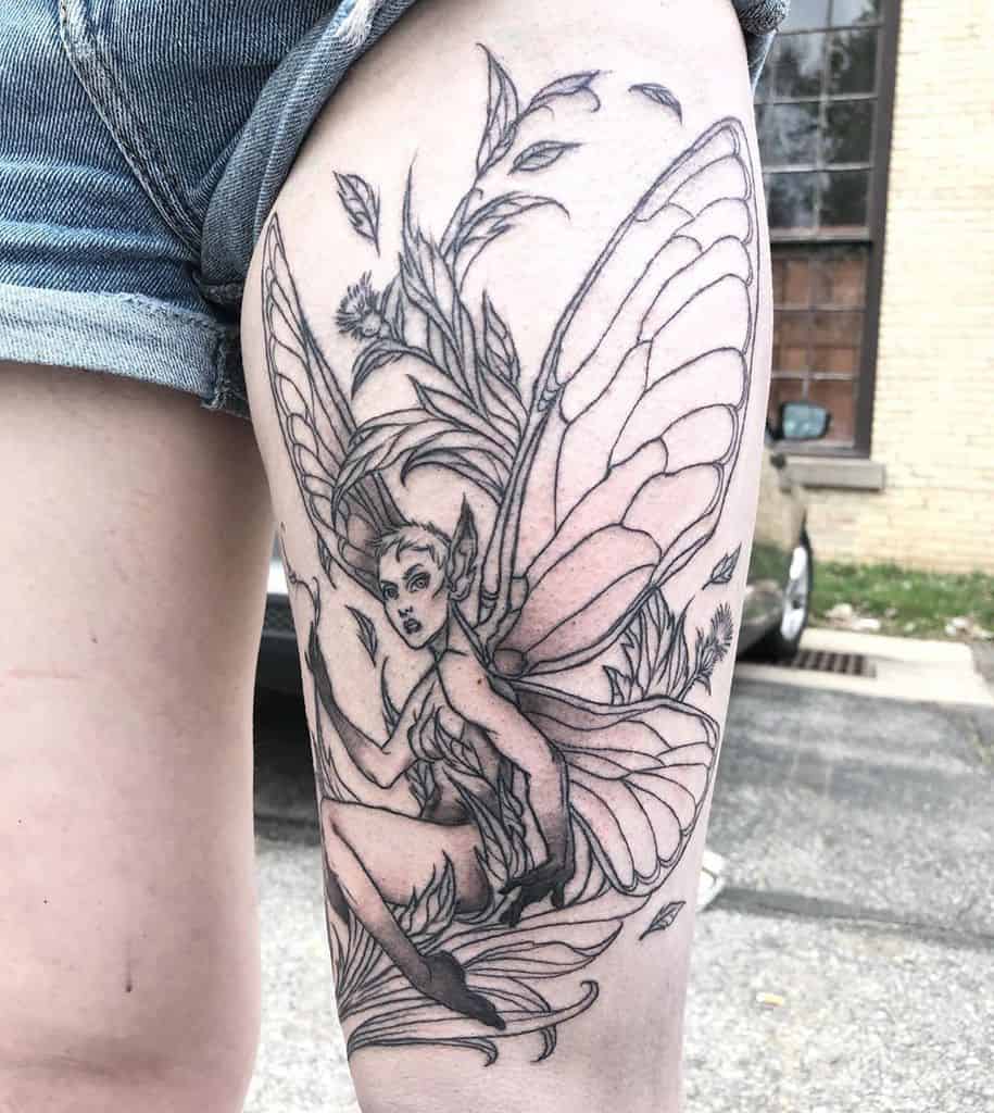 Cicada Fantasy Fairy Tattoo