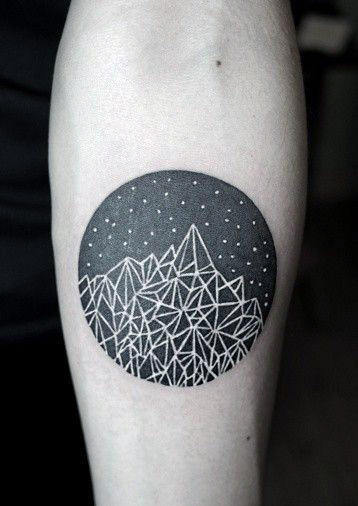 Circile Stars Small Male Line Tattoos Designs