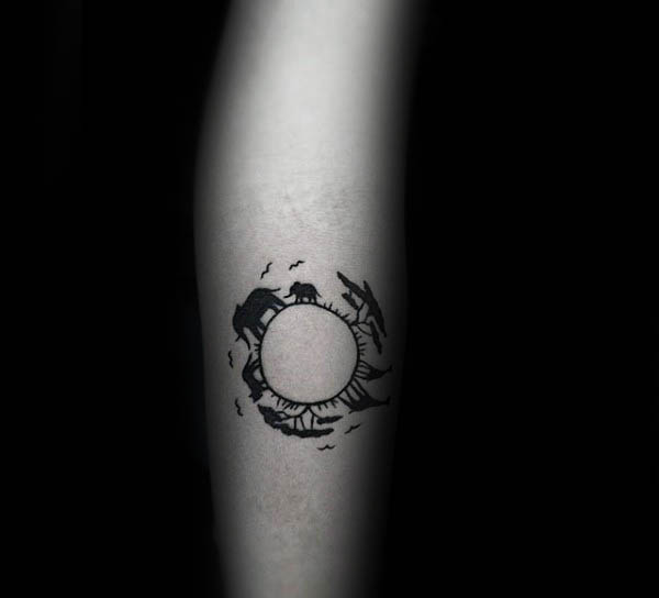 Circle Safari Awesome Mens Silhouette Tattoos With Animals