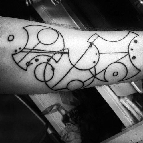 Circular Lines Gallifreyan Male Arm Tattoo