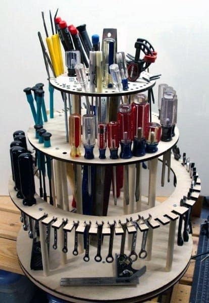 Circular Organizer For Hand Tools Unique Storage Ideas
