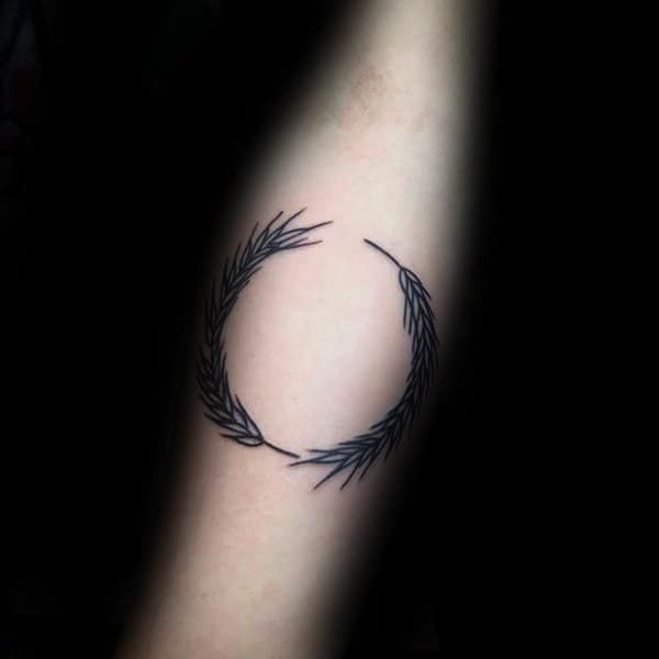 Circular Wheat Mens Forearm Tattoos