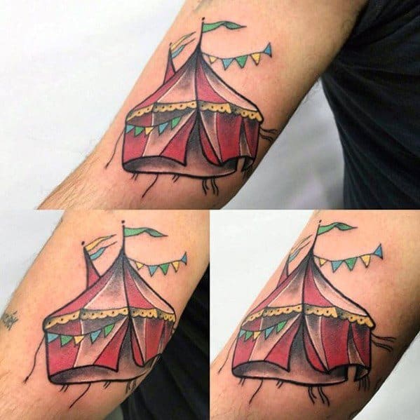 Circus Tent Guys Tattoo Designs On Arm