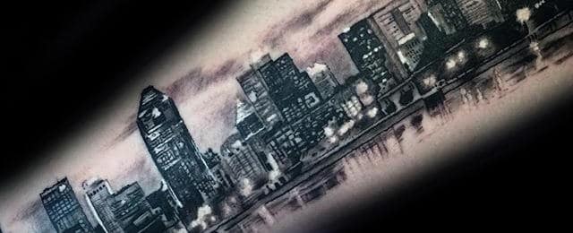 City Skyline Tattoo Designs For Men