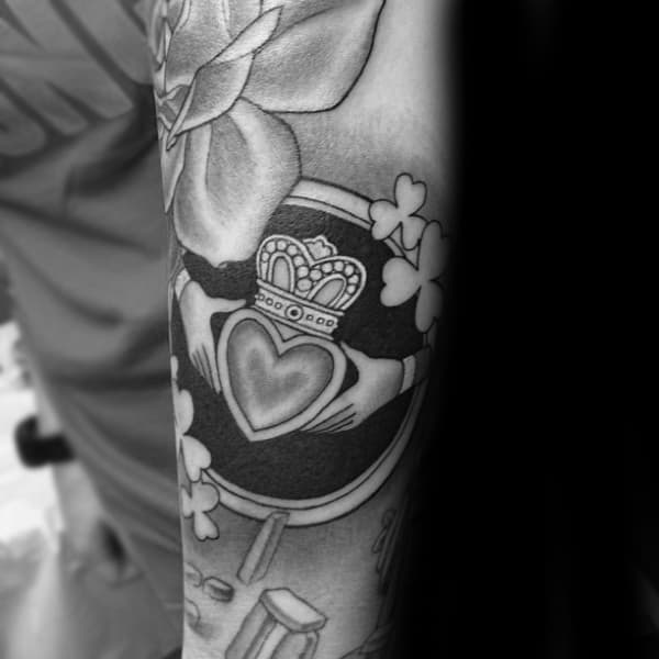 Claddagh Tattoo Forearm Sleeve For Men