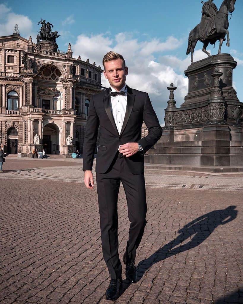 Classic Black Suit Bow Tie Mens Fashion