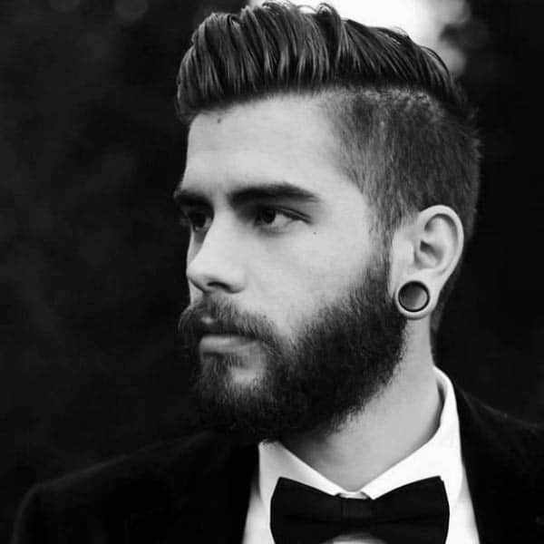 Classic Hard Part Comb Over Mens Hair