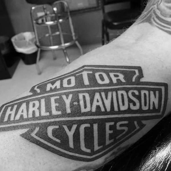 Classic Mens Black Ink Tattoos Harley Davidson Logo