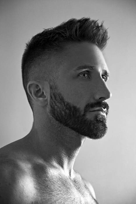 Classic Mens Low Fade Haircut With Spiked Front