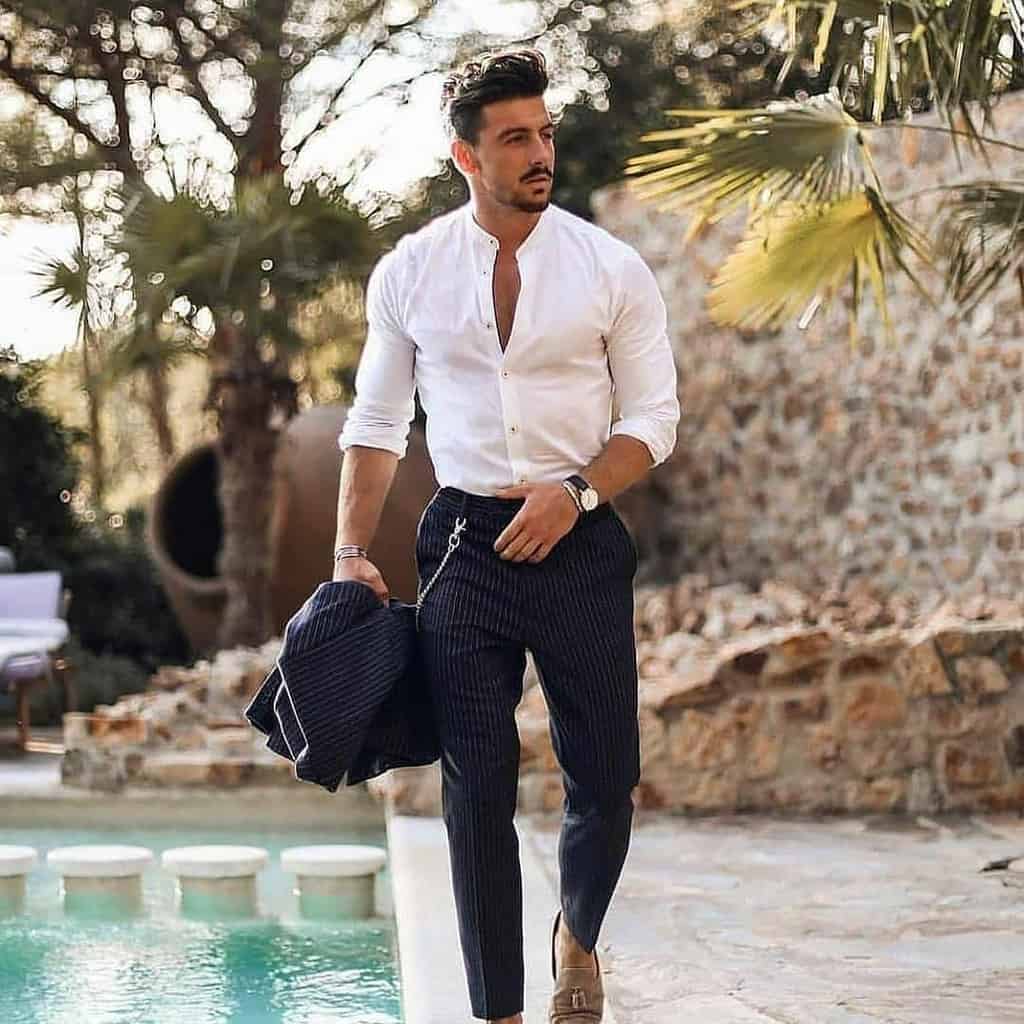 Classic White Mens Suit Style
