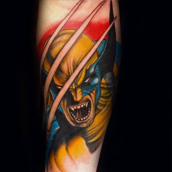 Classic Wolverine Mens Inner Forearm Tattoos
