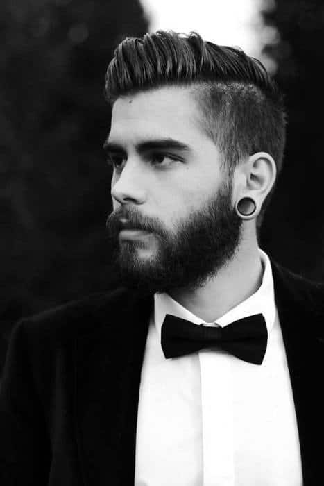 Classy Dapper Mens Short Medium Undercut Haircut With Beard