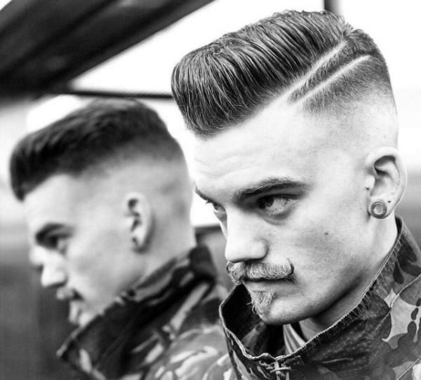 Classy Hard Part With Skin Fade Mens Haircut Ideas Short Length