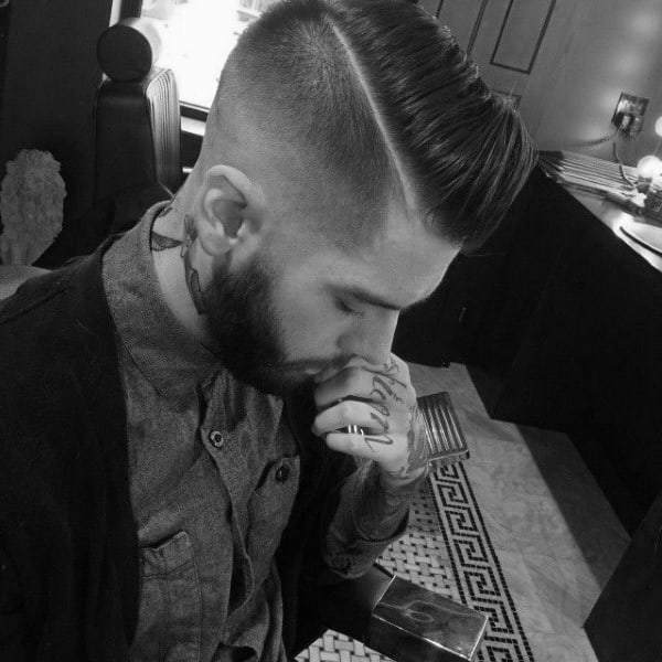 Classy Mens Hard Part Hairstyle