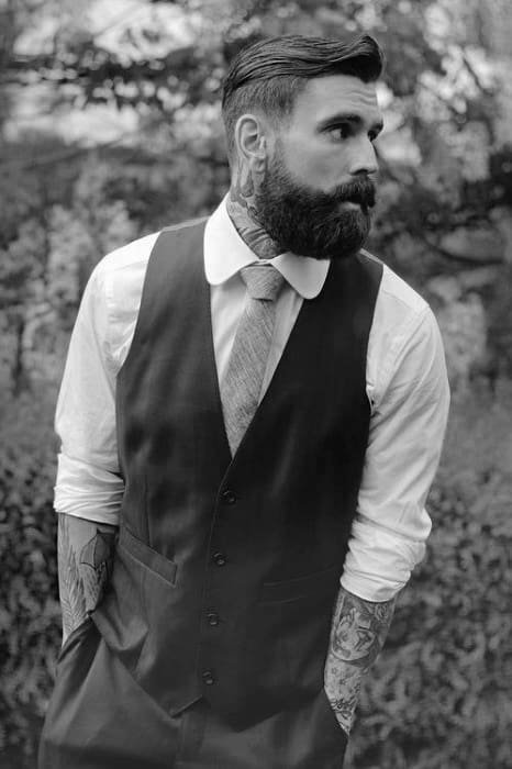 Classy Mens Undercut Beard Hairstyle Inspiration