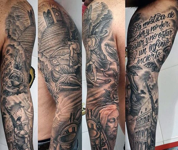 Clock Gear Tattoo For Men