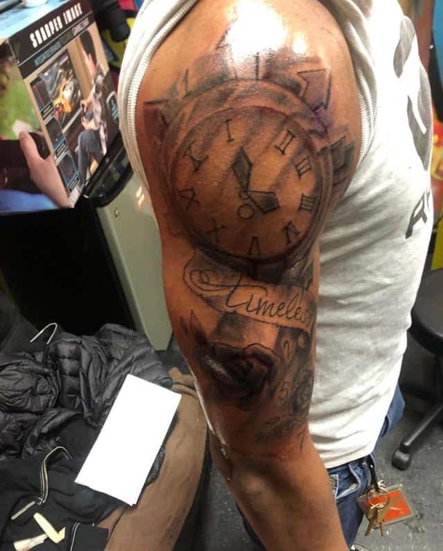 clock tattoo fail