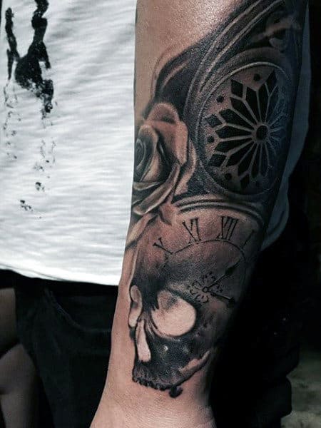 Clock Watch Men's Tattoos