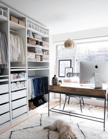 modern office with wardrobe