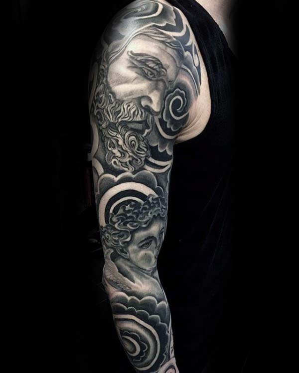 Clouds Nice Guys Full Arm Tattoos