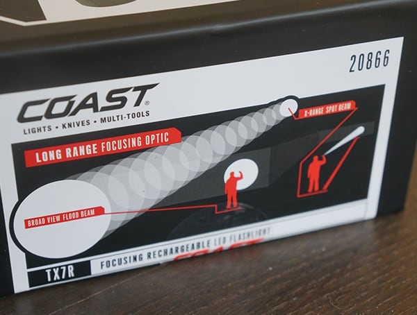 Coast Tx7r Flashlight Side Of Box Led Light Beam