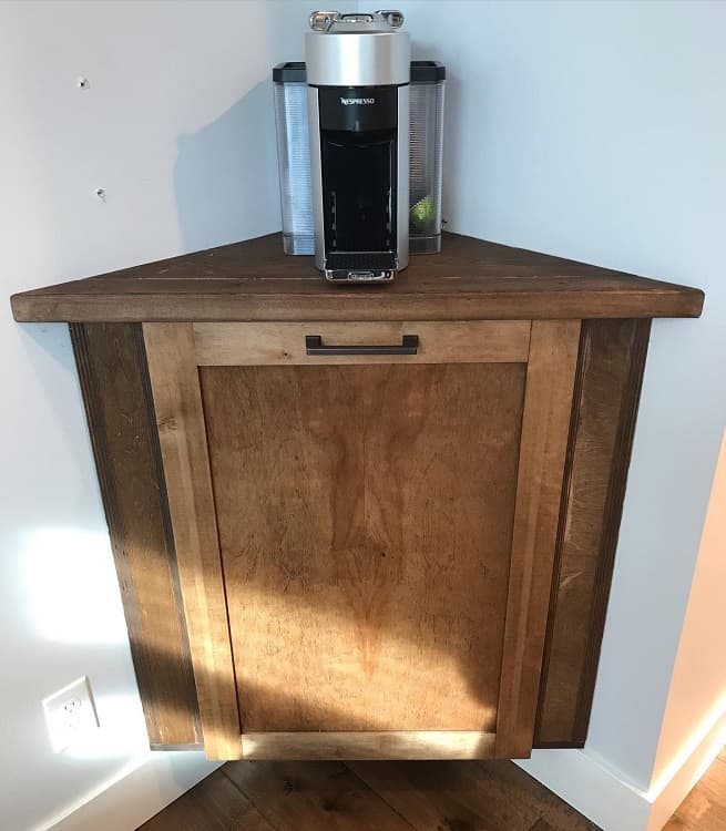 coffee bar corner cabinet
