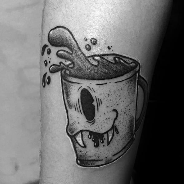 Coffee Tattoos For Gentlemen On Forearm