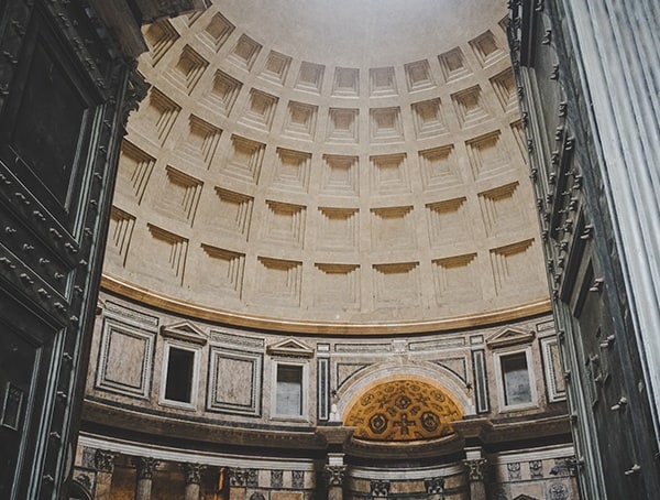 Coffered Dome Inside Of The Pantheon Rome