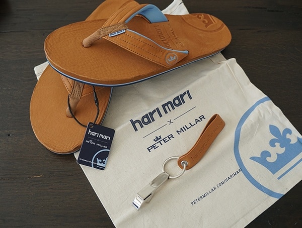 Cognac Mens Leather Sandals Hari Mari Peter Millar Edition