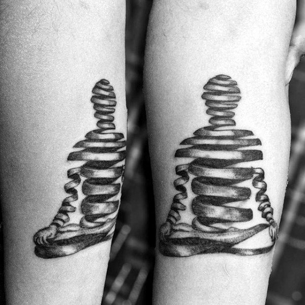 Coiled Man Optical Illusion 3d Mens Forearm Tattoo